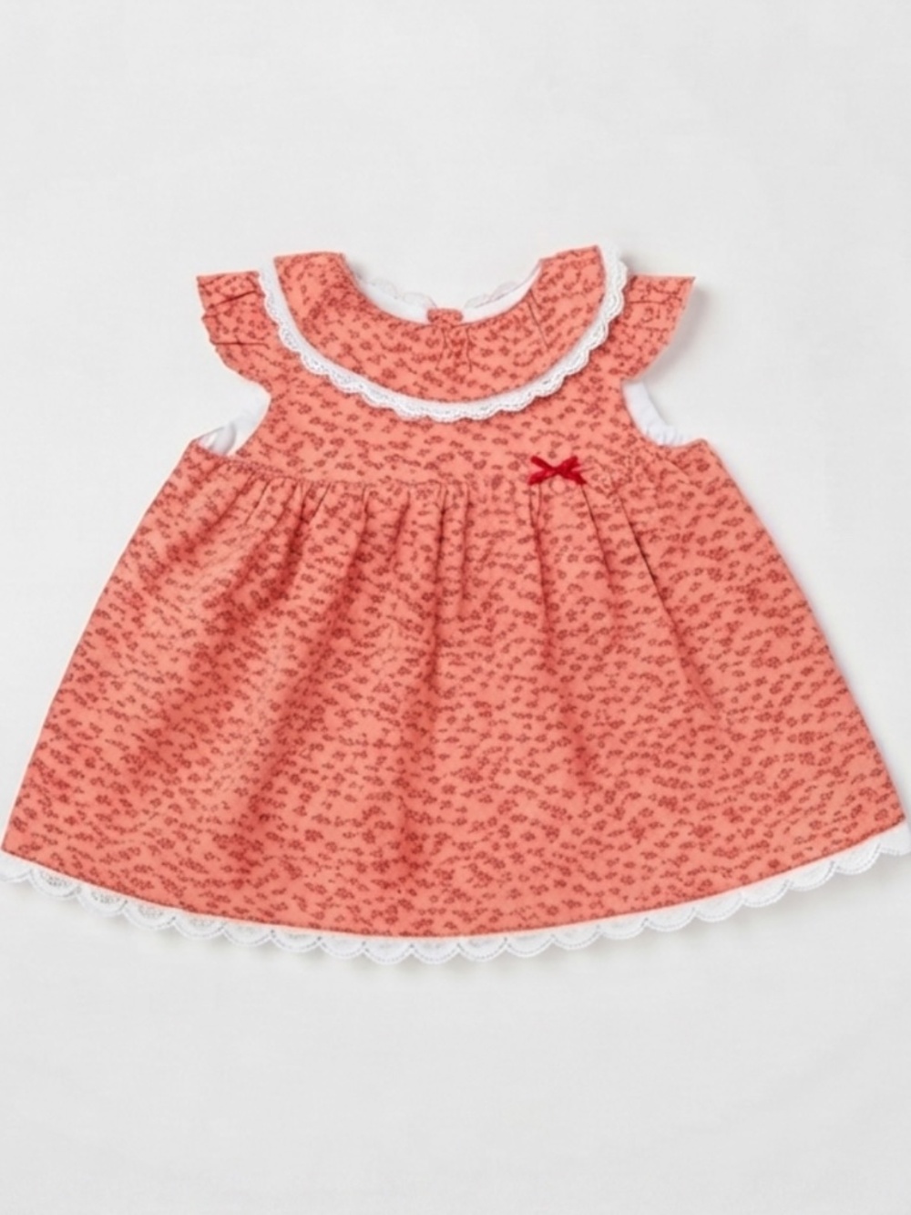 Valentina Bebés Baby Girl Red Floral Dress - 18 months - 100% Cotton